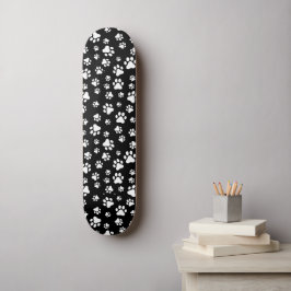 Patroon van Paws, Paw Prints, zwart en wit Persoonlijk Skateboard