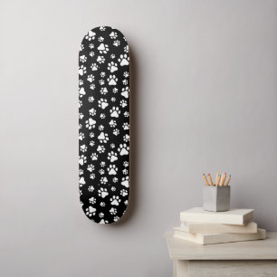 Patroon van Paws, Paw Prints, zwart en wit Persoonlijk Skateboard