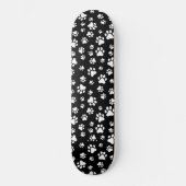 Patroon van Paws, Paw Prints, zwart en wit Persoonlijk Skateboard (Voorkant)
