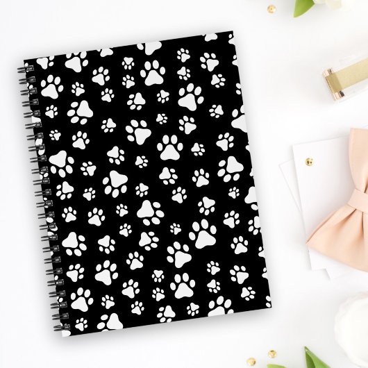 Patroon van Paws, Paw Prints, zwart en wit Planner