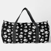 Patroon van Paws, Paw Prints, zwart en wit Plunjezak (Voorkant)