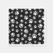 Patroon van Paws, Paw Prints, zwart en wit Servet (Voorkant)