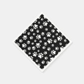 Patroon van Paws, Paw Prints, zwart en wit Servet (Hoek)