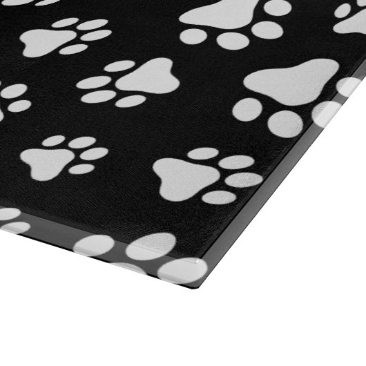 Patroon van Paws, Paw Prints, zwart en wit Snijplank (Hoek)