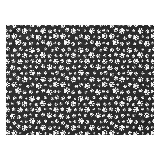 Patroon van Paws, Paw Prints, zwart en wit Tafelkleed (Voorkant (Horizontaal))