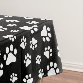 Patroon van Paws, Paw Prints, zwart en wit Tafelkleed (Voorbeeld)
