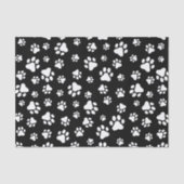 Patroon van Paws, Paw Prints, zwart en wit Tissuepapier (Voorkant)