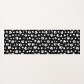 Patroon van Paws, Paw Prints, zwart en wit Yogamat (Achterkant (horizontaal))
