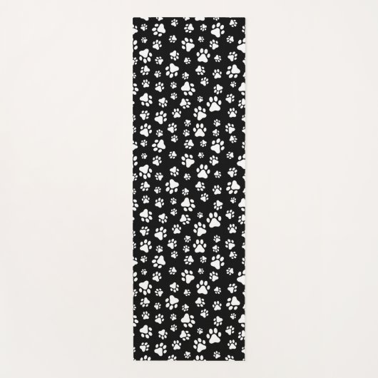 Patroon van Paws, Paw Prints, zwart en wit Yogamat (Voorkant)