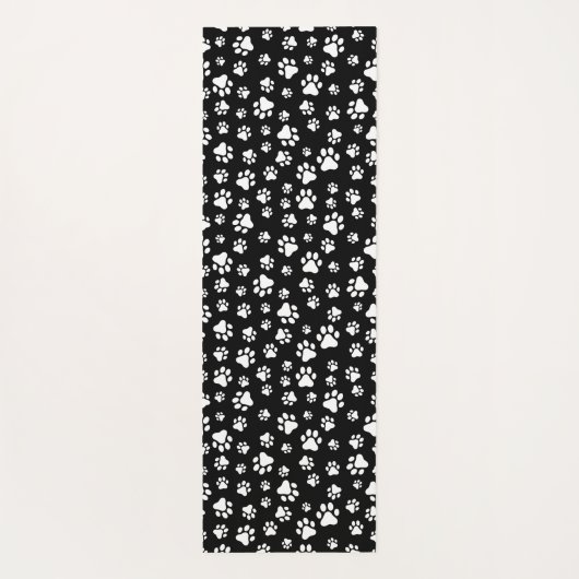 Patroon van Paws, Paw Prints, zwart en wit Yogamat (Achterkant)