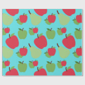 patroon van peren en appelen cadeaupapier (Vlak)