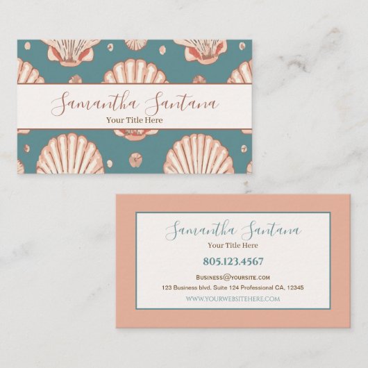 patroon van perzikschelpen visitekaartje (Voorkant / Achterkant)