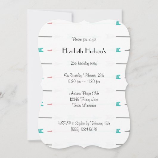 patroon van pijlen, kleurrijke pijlen, geboortedag kaart (Voorkant)