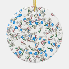 Patroon van pillenstrooisel keramisch ornament