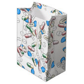 Patroon van pillenstrooisel medium cadeauzakje (Voorkant Gekanteld)