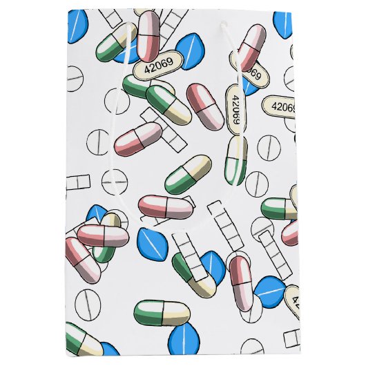 Patroon van pillenstrooisel medium cadeauzakje (Voorkant)