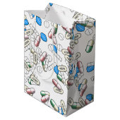 Patroon van pillenstrooisel medium cadeauzakje (Achterkant Gekanteld)