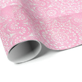 patroon van poedersuiker op roze cadeaupapier (Rol Hoek)