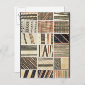 Patroon van polynesiaanse tapa van Cook's Briefkaart (Voorkant / Achterkant)