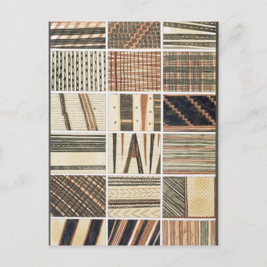 Patroon van polynesiaanse tapa van Cook's Briefkaart (Voorkant)