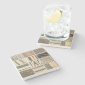 Patroon van polynesiaanse tapa van Cook's Stenen Onderzetter (Zijkant)