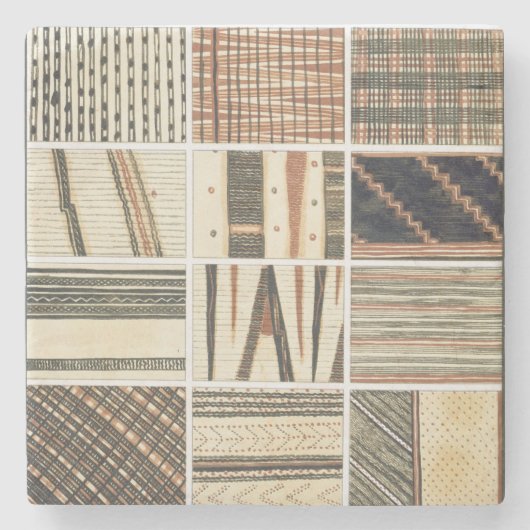 Patroon van polynesiaanse tapa van Cook's Stenen Onderzetter (Voorkant)