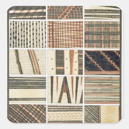 Patroon van polynesiaanse tapa van Cook's Vierkante Sticker (Voorkant)