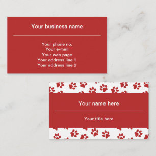 Patroon Van Pootafdrukken, Hondenpoten, Kattenpote Visitekaartje