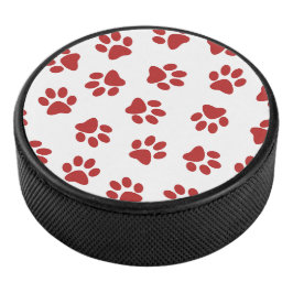 Patroon Van Pootafdrukken, Hondenpoten, Rode Poota Hockey Puck