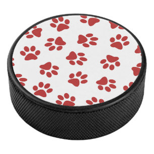 Patroon Van Pootafdrukken, Hondenpoten, Rode Poota Hockey Puck