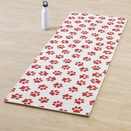 Patroon Van Pootafdrukken, Hondenpoten, Rode Poota Yogamat