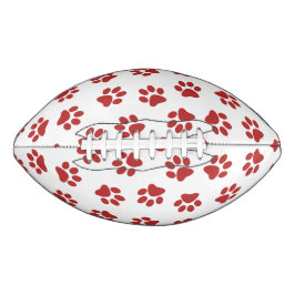 Patroon van Pootafdrukken, Hondenpoten, Rode Pootj American Football