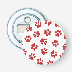 Patroon van Pootafdrukken, Hondenpoten, Rode Pootj Button Flesopener