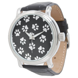 Patroon Van Pootafdrukken, Hondenpoten, Witte Poot Horloge