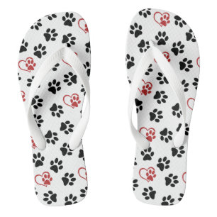Patroon van Pootafdrukken, Zwarte Pootafdrukken, R Teenslippers