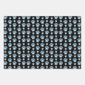 Patroon van poten, blauwe poten, reuzenpoten, dier inpakpapier vel (Voorkant 2)