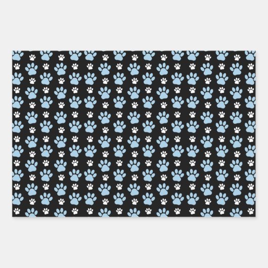 Patroon van poten, blauwe poten, reuzenpoten, dier inpakpapier vel (Voorkant)