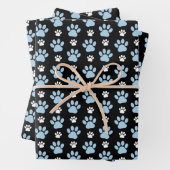 Patroon van poten, blauwe poten, reuzenpoten, dier inpakpapier vel (In situ)