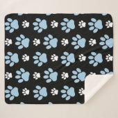 Patroon van poten, blauwe poten, reuzenpoten, dier sherpa deken (Voorkant (horizontaal))