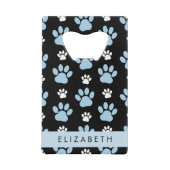 Patroon van poten, blauwe poten, reuzenpoten, Jouw Creditkaart Flessenopener (Voorkant)