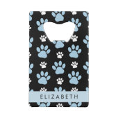 Patroon van poten, blauwe poten, reuzenpoten, Jouw Creditkaart Flessenopener (Achterkant)