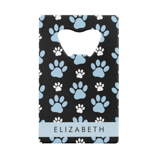 Patroon van poten, blauwe poten, reuzenpoten, Jouw Creditkaart Flessenopener (Achterkant)