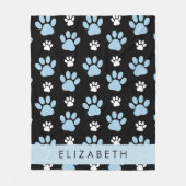 Patroon van poten, blauwe poten, reuzenpoten, Jouw Fleece Deken (Voorkant)