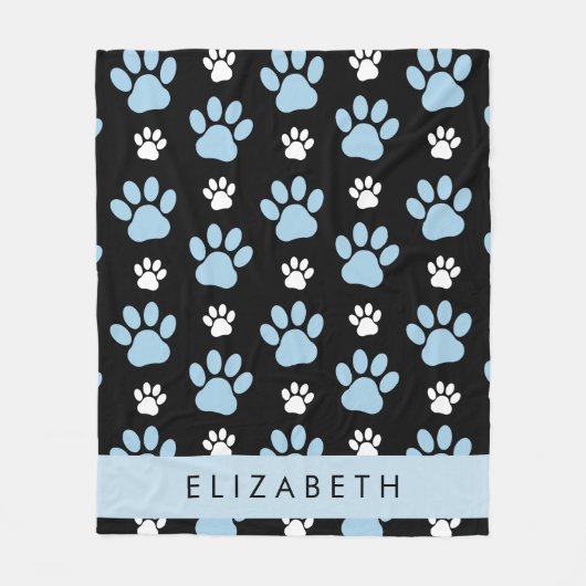 Patroon van poten, blauwe poten, reuzenpoten, Jouw Fleece Deken (Voorkant)