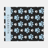 Patroon van poten, blauwe poten, reuzenpoten, Jouw Fleece Deken (Voorkant (Horizontaal))