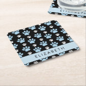 Patroon van poten, blauwe poten, reuzenpoten, Jouw Kartonnen Onderzetters (Schuin)