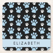 Patroon van poten, blauwe poten, reuzenpoten, Jouw Kartonnen Onderzetters (Voorkant)