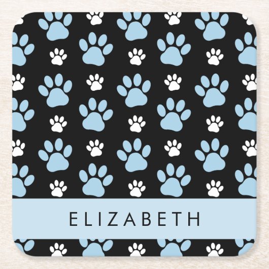 Patroon van poten, blauwe poten, reuzenpoten, Jouw Kartonnen Onderzetters (Voorkant)