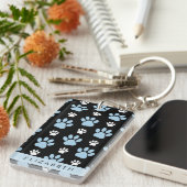 Patroon van poten, blauwe poten, reuzenpoten, Jouw Sleutelhanger (Voorkant Rechts)