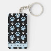Patroon van poten, blauwe poten, reuzenpoten, Jouw Sleutelhanger (achterkant)